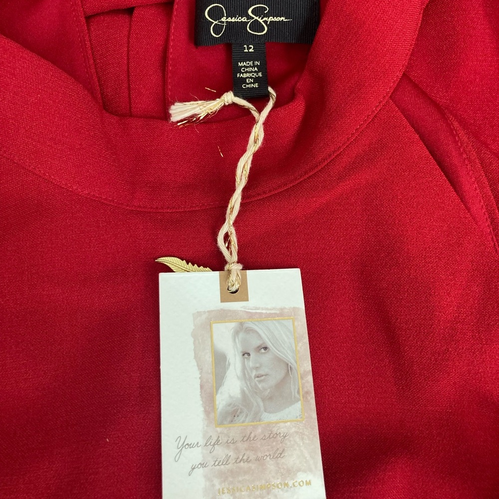 Jessica Simpson racer front red midi dress- US 12 - Picture 7 of 7